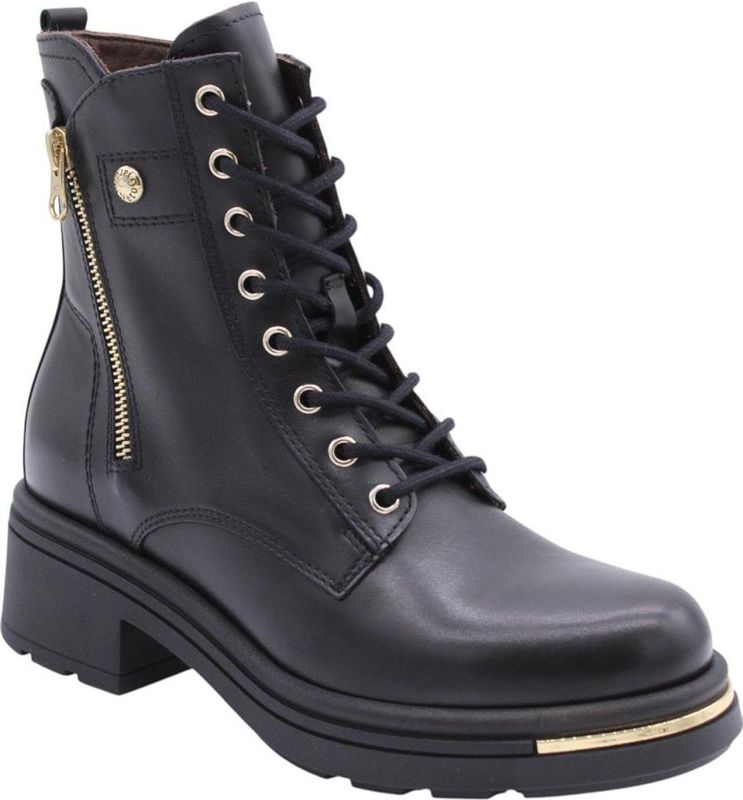 Nero Giardini - Veterlaarsjes - Zwart - Leer - Blokhak