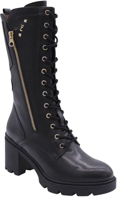 NeroGiardini - I514882D - Kuitlaars - Nero - Blokhak 7 cm - Leer