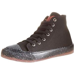 Love Moschino Hoge sneakers, recycle, gymschoenen voor dames, Zwart, 35 EU