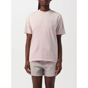 Off White - T-shirt - Roze - Katoen - Ronde Hals en Korte Mouwen