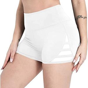 ERTGHH Yj Leggings Voor Vrouwen Vrouwen Shorts Niet-Perspectief Fitness Leggings Vrouwelijke Mesh Shorts Gym Yoga Shorts Hoge Taille Sport Short Workout Running (Kleur: Wit, Maat: M)