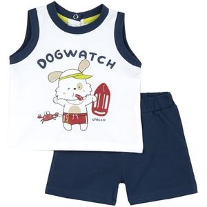 Chicco 2-Delige Set Van Tanktop En Korte Broek baby-jongens, Blauw, 6M, Design in Italië