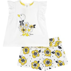 Chicco Set Van 2 T-Shirts En Shorts (2) baby-meisjes, Giallo, 9M, Design in Italië