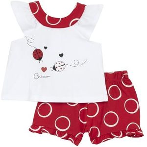 Chicco Set Van 2 T-Shirts En Shorts (2) baby-meisjes, Rosso, 9M, Design in Italië