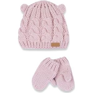 Chicco Set met muts en handschoenen van katoen-tricot, winter, design in Italië, uniseks - kinderen 0-24, Roze, 12-15 mesi