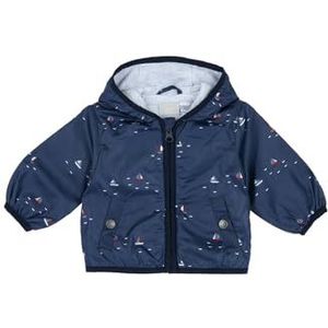 Chicco Jas met ritssluiting en capuchon voor jongens, Blauw bedrukt, 18 maanden