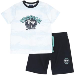 Chicco Completo: Corte E Pantaloni Corti Jumpsuit Jongens T-shirt (1 stuk), Wit.