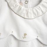 Chicco Katoenen romper met voet, pyjama voor jongens en meisjes, Wit, 3 Maanden