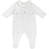 Chicco Katoenen romper met voet, pyjama voor jongens en meisjes, Wit, 3 Maanden
