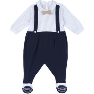 Chicco Katoenen romper met voet voor jongens 0-24, donkerblauw, 0 maanden, Donkerblauw, 0 Maanden