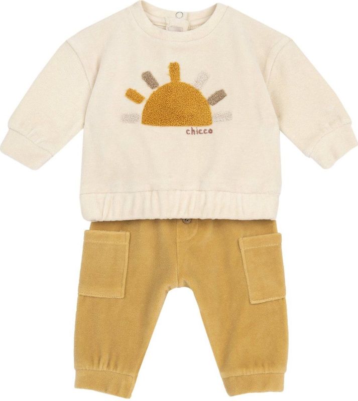 Chicco - Set - Beige - 2-delig - Sweatstof - Lange Mouw
