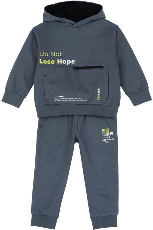 Chicco Tweedelig trainingspak voor jongens, Medium Grijs, 9 Maanden