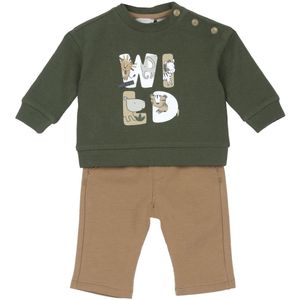 Chicco - Set - Bruin Groen Wit - 2-delig - Sweatstof - Lange Mouw
