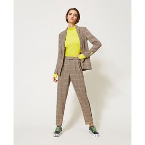 Blazer - Pied-de-Poule - Viscose - Ongevoerd - Knoopsluiting