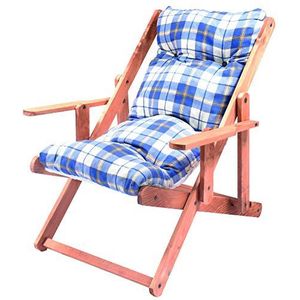 House Collection Fauteuil, nachtkastje, blauw en wit, 102 x 87 x 82 m