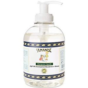 L'AMANDE - Vloeibare zeep voor handen met etherische oliën van mandarijn en munt 300 ml - geur, reinigend en toniserend, zonder kleurstoffen - Geeft een aangenaam gevoel van netheid