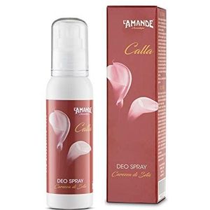 L'AMANDE - Deodorantspray voor dames, zonder alcohol en aluminiumzouten, zacht en natuurlijk voor de gevoelige huid, hydraterende en kalmerende deodorant, noten van roos, jasmijn en viooltjes - Calla