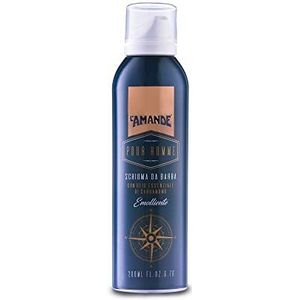 L'AMANDE - Reinigend scheerschuim met etherische kardemoolie, scheerschuim voor heren met citroen, emulsiespray tegen irritatie, bevordert het glijden van het scheerapparaat - Pour Homme 200 ml