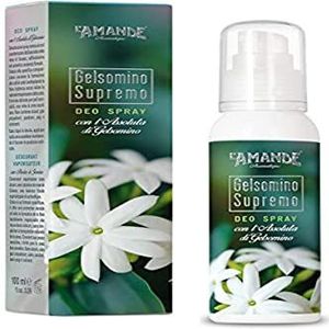 L'AMANDE - Deodorantspray voor dames, zonder alcohol en aluminiumzouten, zacht en natuurlijk voor de gevoelige huid, hydraterende damesdeodorant met aloë-sap en roos - Supreme Jasmijn, 100 ml