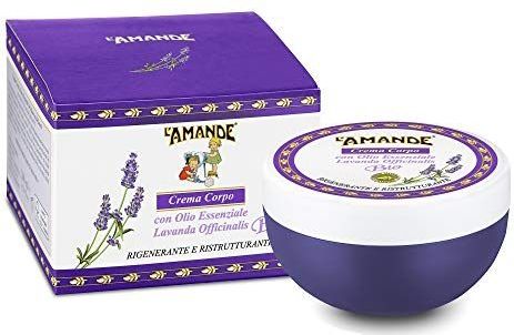 L'AMANDE - Feuchtigkeitsspendende Körpercreme für trockene Haut mit Hyaluronsäure und Vitamin E, Antioxidans, sanftes und pflegendes Antioxidans, Duftcreme für weiche und straffe Haut, ätherisches Öl