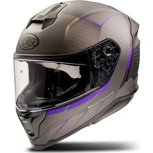 Premier Helm Hyper, Donker Grijs met Violet Profielen, L, Unisex