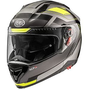 Premier Helm Delta, donkergrijs, zwart en geel, L, unisex