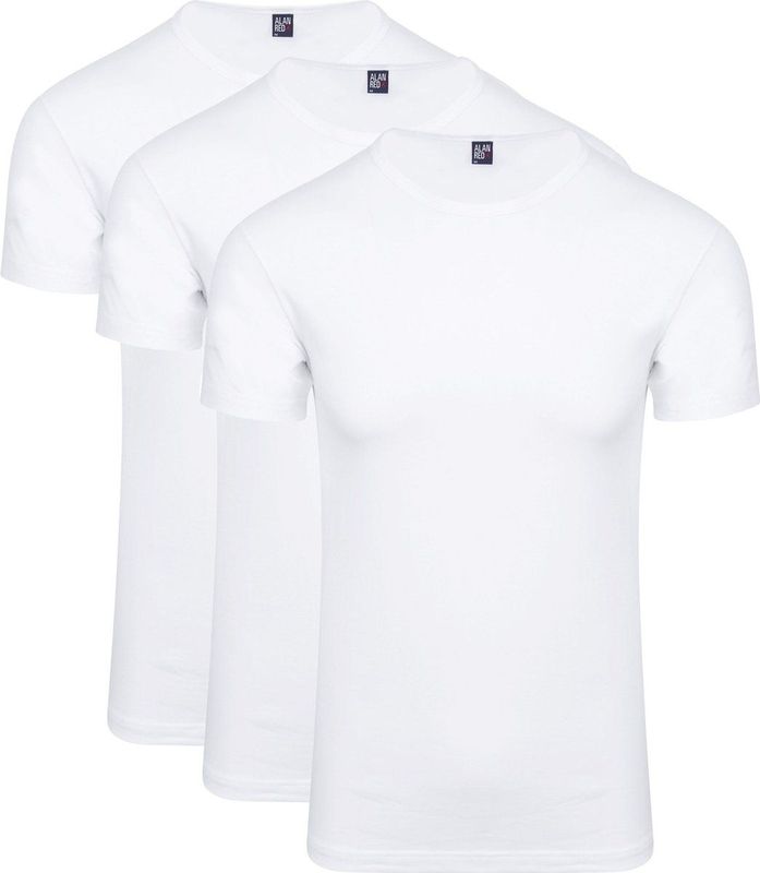 Alan Red Ottawa T shirt Stretch Wit (3 Pack) Heren Basic T shirts