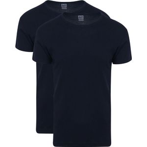 Alan Red - Copenhagen T-shirt O-Hals Navy 2-Pack - Heren - Slim-fit