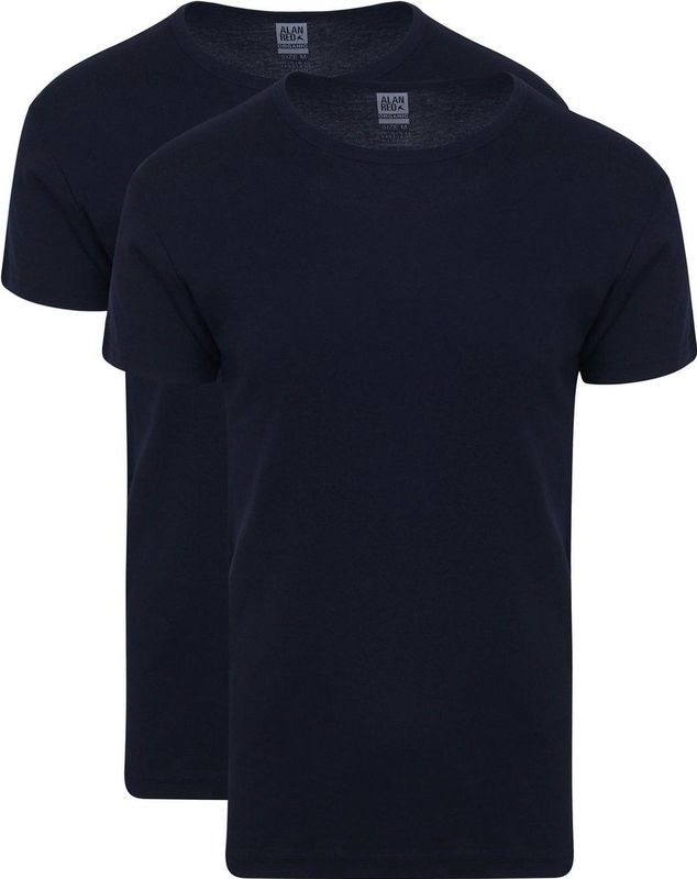 Alan Red - Copenhagen T-shirt O-Hals Navy 2-Pack - Heren - Slim-fit
