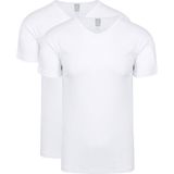 Alan Red Organic V-Hals T-Shirt Wit 2-Pack - Heren - Basic T-shirts