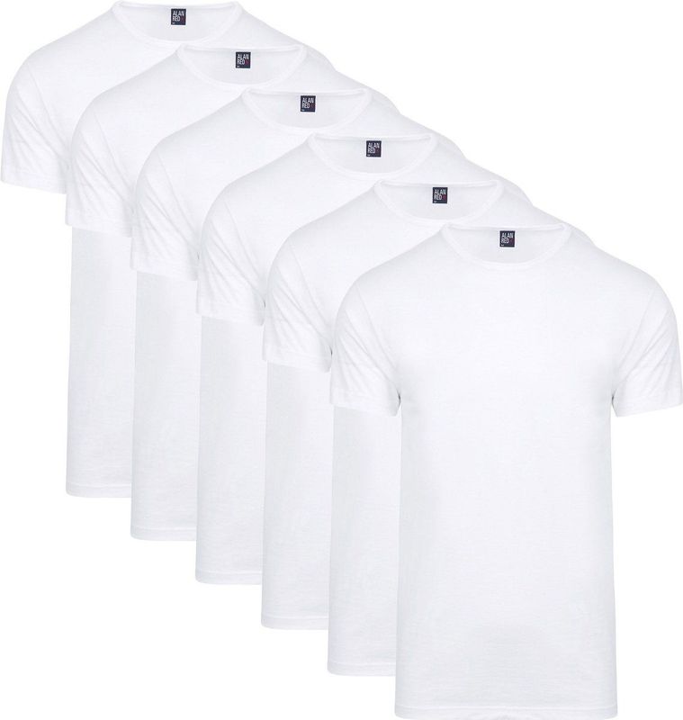 Alan Red - Derby - T-shirts - Wit - 100% Katoen - 6-Pack