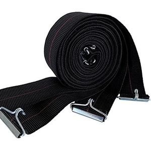 IPEA Elastische spanbanden voor bednetten van 190 tot 200 cm, 4 stuks, elastisch touw met ijzeren haken voor bedden met lattenbodem, kleur zwart, breedte 50 mm