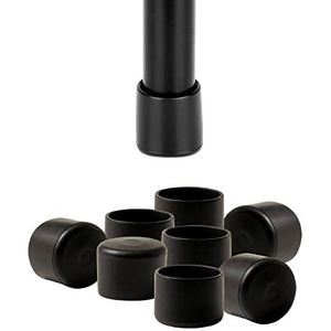 IPEA Stoeldoppen van zacht rubber, 16 stuks, ronde rubberen poten voor houten poten, kunststof of ijzer van stoelen en tafels, krasbestendig en geluidsarm, voor vloeren, diameter 20 mm, zwart