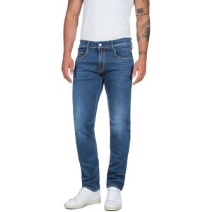 Replay Anbass Slim Fit herenjeans met power stretch, donkerblauw 007-3, 30W / 34L