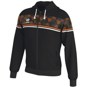 Errea - Dragos - Sweatshirt - Zwart - Katoen - Met Rits en Capuchon