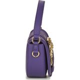 Versace Jeans Couture, Tote tas met gehamerd patroon en gouden gesp Paars, Dames, Maat:ONE Size