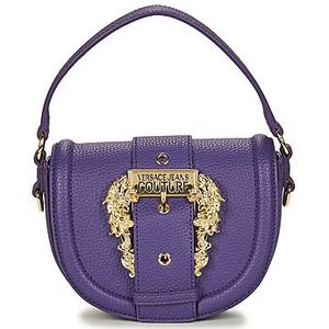 Versace Jeans Couture, Tote tas met gehamerd patroon en gouden gesp Paars, Dames, Maat:ONE Size