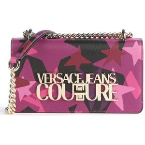 Versace, Tassen, Dames, Roze, ONE Size, Schoudertas met zichtbaar logo