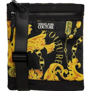 Men Chain Crossbody Logo Bag - Black/Gold ONE