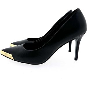 Versace Zwarte platte schoenen met gouden punt , Black , Dames , Maat: 40 EU
