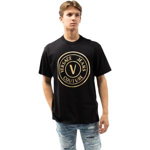 Versace Jeans Couture - T-Shirt - Zwart - Katoen - Ruime Pasvorm