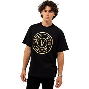 Versace Jeans Couture - T-Shirt - Zwart - Katoen - Ruime Pasvorm