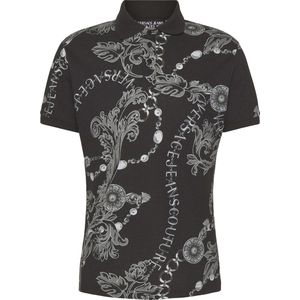 Versace Jeans Couture - Polo - Zwart Grijs - Katoen
