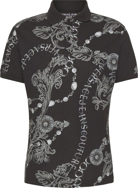 Versace Jeans Couture - Polo - Zwart Grijs - Katoen