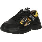 Versace Jeans Couture, Schoenen, Heren, Zwart, 40 EU, Leer, Stijlvolle Sneakers