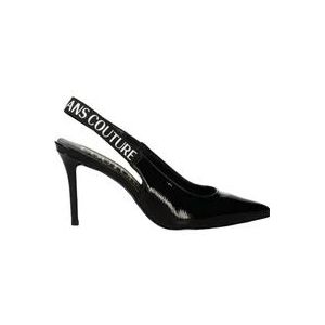 Versace, Zwarte Verf Effect Hoge Hak Pumps Zwart, Dames, Maat:38 EU