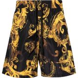 Versace Jeans Couture - Barok Print - Korte Broek - Zwart - 100% Polyamide