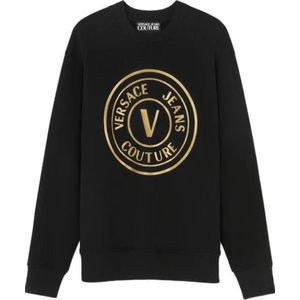 Versace Jeans Couture, Heren, Sweatshirts & Hoodies, Zwart, Maat: XS