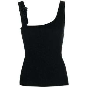 Versace Jeans Couture, Dames, Tops, Zwart, Maat: S