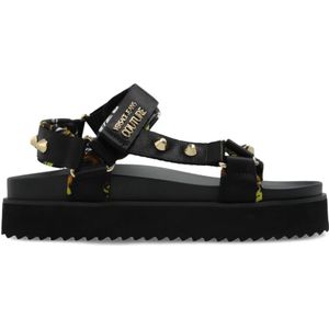 Versace Jeans Couture - Sandalen - Zwart - Kunstleer